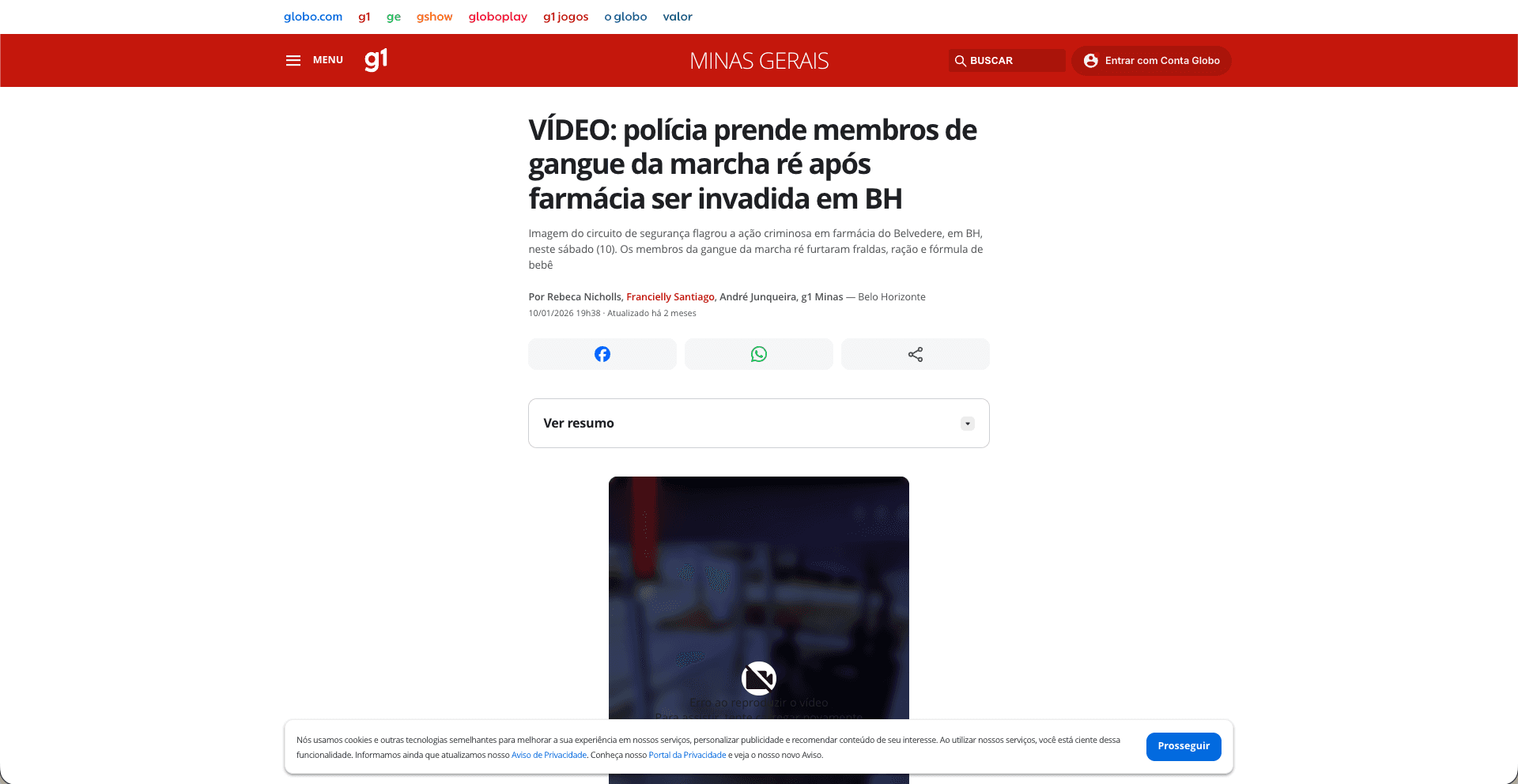 Apoio na captura da Gangue da Marcha Ré